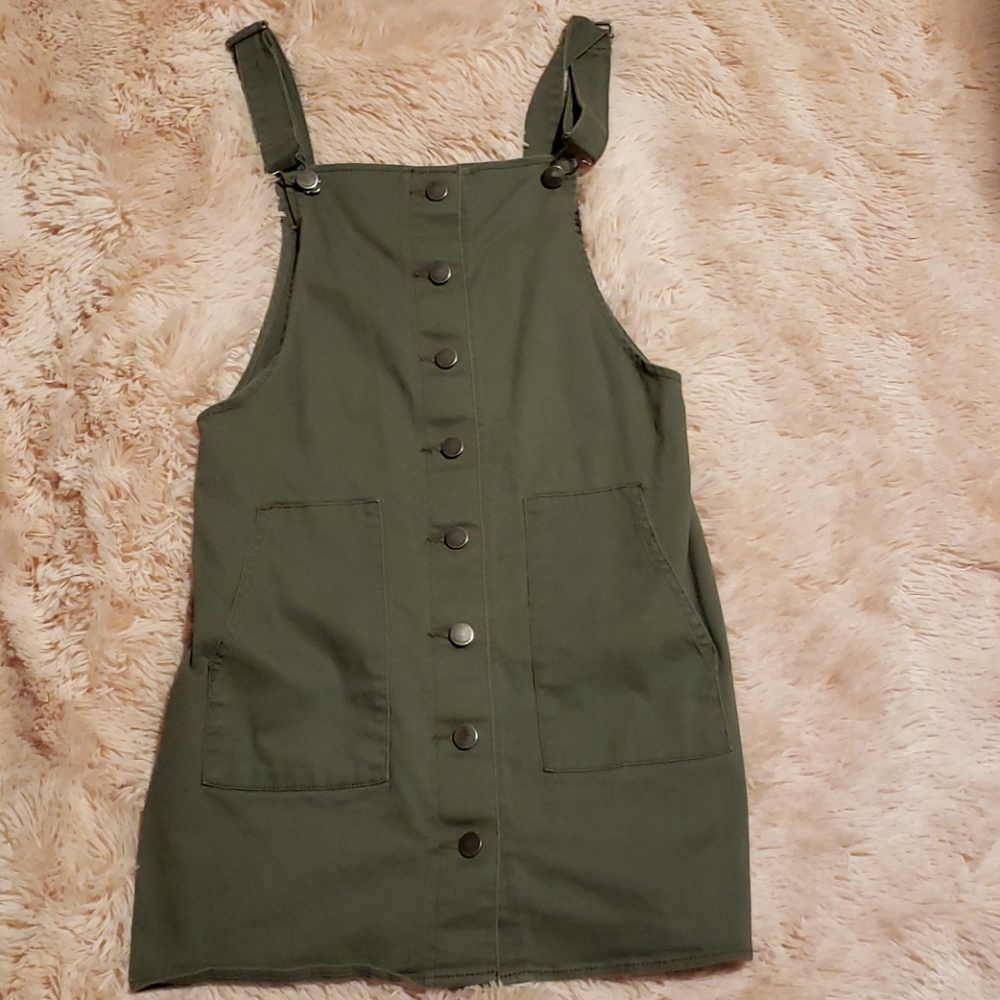 Olive green overall dress (bought from kohls)